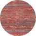 Round Machine Washable Contemporary Rose Dust Purple Rug, wshcon3042