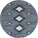 Round Machine Washable Contemporary Columbia Blue Rug, wshcon3044