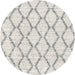 Round Contemporary Dark Gray Trellis Rug, con3045