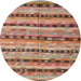 Round Machine Washable Contemporary Chestnut Red Rug, wshcon3053