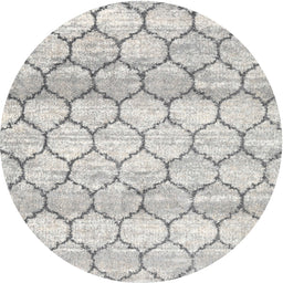 Round Machine Washable Contemporary Dark Gray Rug, wshcon3058