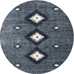 Round Contemporary Light Slate Gray Modern Rug, con3064
