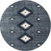 Round Contemporary Light Slate Gray Modern Rug, con3064