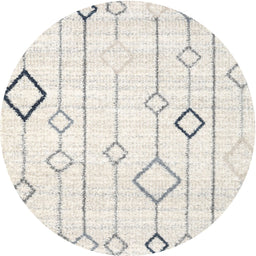Round Machine Washable Contemporary Pale Silver Gray Rug, wshcon3066