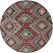 Round Machine Washable Contemporary Chestnut Brown Rug, wshcon3072