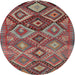 Round Contemporary Sage Green Oriental Rug, con3073