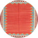 Round Contemporary Neon Red Abstract Machine Washable Rug, wshcon3077