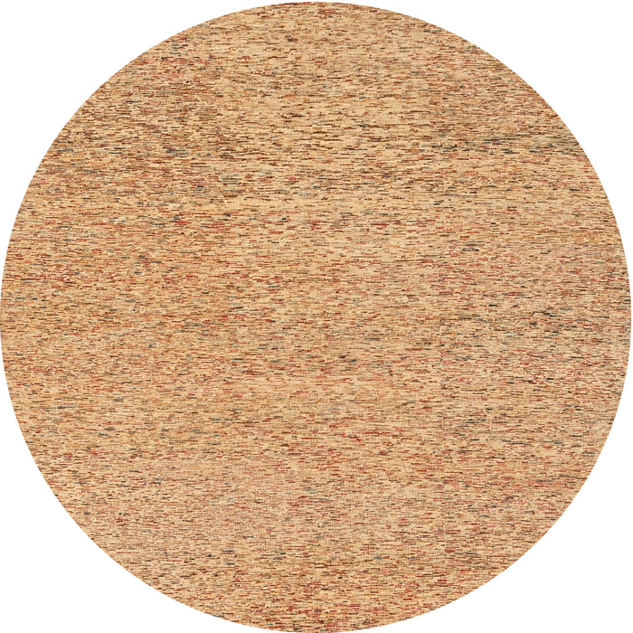 Round Machine Washable Contemporary Orange Rug, wshcon307