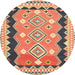 Round Machine Washable Contemporary Sand Brown Rug, wshcon3082