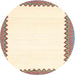 Round Contemporary Camel Brown Solid Rug, con3083