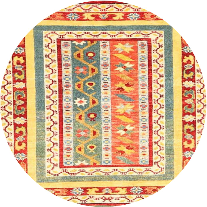 Round Contemporary Orange Oriental Rug, con3084