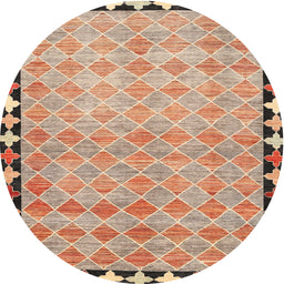 Round Contemporary Brown Southwestern Rug, con308