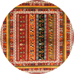 Round Machine Washable Contemporary Sand Brown Rug, wshcon3091