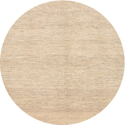 Round Machine Washable Contemporary Deep Peach Orange Rug, wshcon309