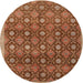 Round Contemporary Red Modern Rug, con314