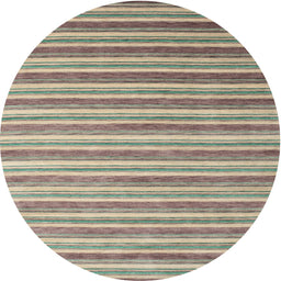 Round Contemporary Dark Almond Brown Modern Rug, con315