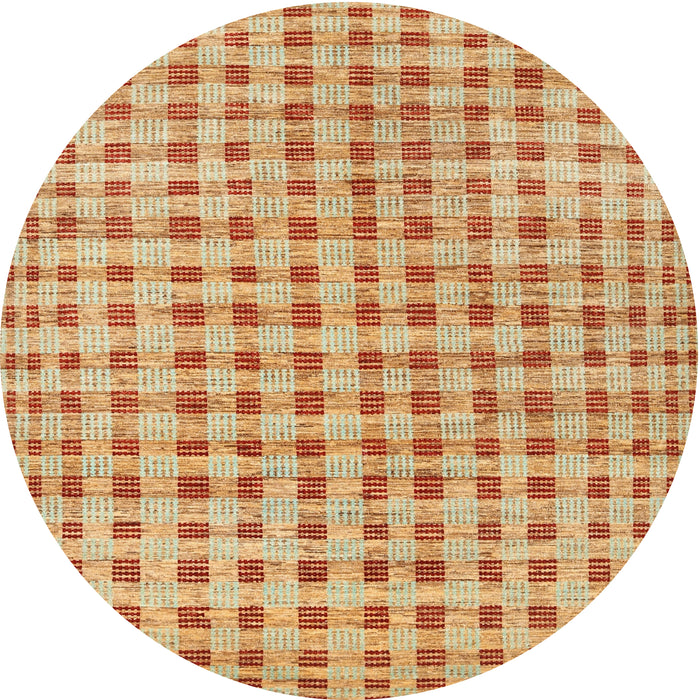 Round Machine Washable Contemporary Orange Rug, wshcon316