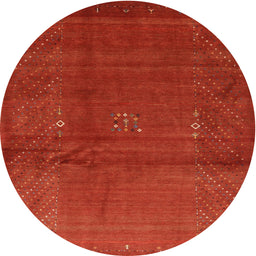 Round Machine Washable Contemporary Neon Red Rug, wshcon319