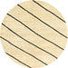 Round Contemporary Sun Yellow Solid Rug, con327