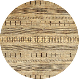 Round Contemporary Light Brown Modern Rug, con328