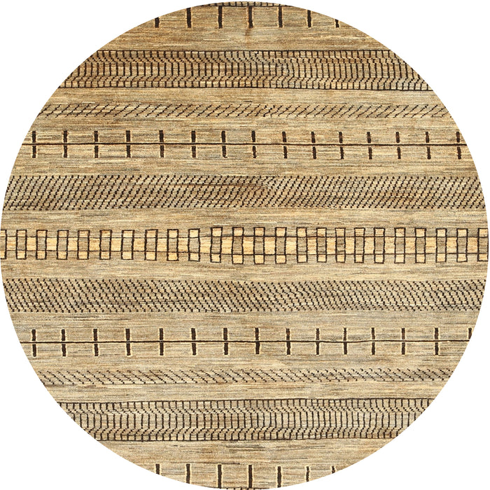 Round Machine Washable Contemporary Light Brown Rug, wshcon328