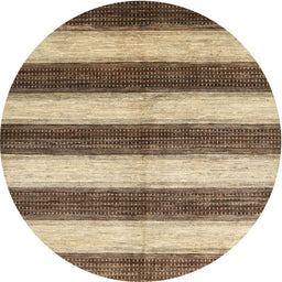 Round Machine Washable Contemporary Sangria Brown Rug, wshcon330