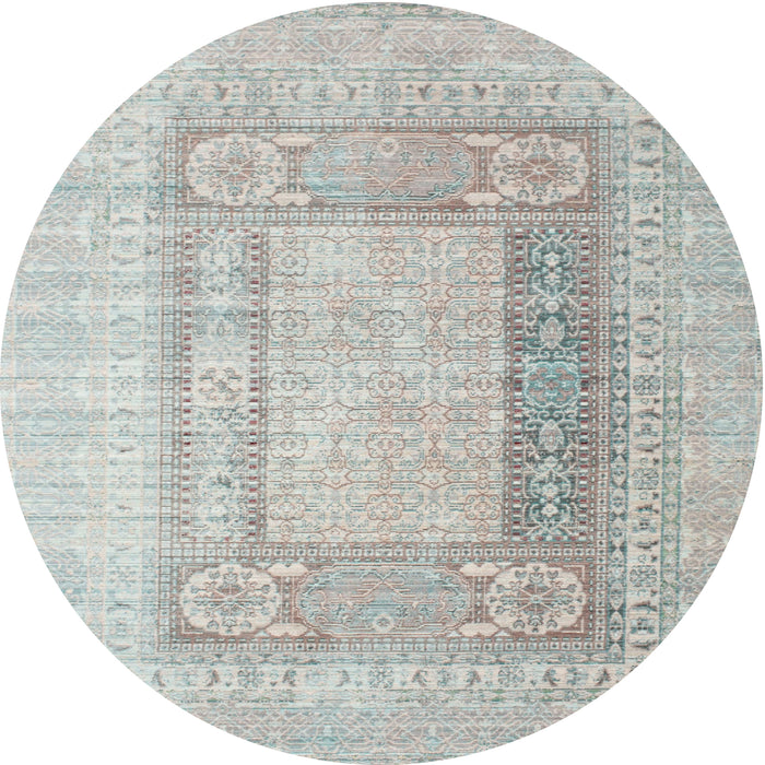 Round Contemporary Dark Gray Modern Rug, con332