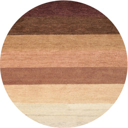 Round Machine Washable Contemporary Red Rug, wshcon336