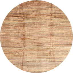 Round Machine Washable Contemporary Orange Rug, wshcon339