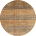 Round Contemporary Sandy Brown Modern Rug, con343