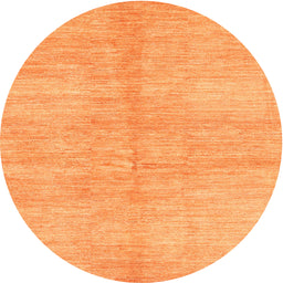 Round Machine Washable Contemporary Orange Rug, wshcon345