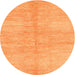 Round Machine Washable Contemporary Orange Rug, wshcon345