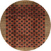 Round Contemporary Saffron Red Modern Rug, con347