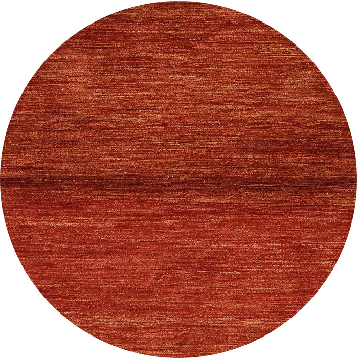 Round Machine Washable Contemporary Red Rug, wshcon348