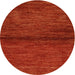 Round Machine Washable Contemporary Red Rug, wshcon348