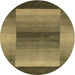 Round Contemporary Caramel Brown Modern Rug, con351