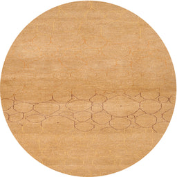 Round Machine Washable Contemporary Dark Orange Rug, wshcon357
