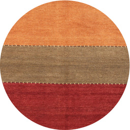 Round Machine Washable Contemporary Neon Red Rug, wshcon362