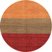 Round Machine Washable Contemporary Neon Red Rug, wshcon362