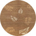 Round Contemporary Bronze Brown Modern Rug, con365