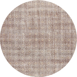 Round Machine Washable Contemporary Desert Sand Beige Rug, wshcon369