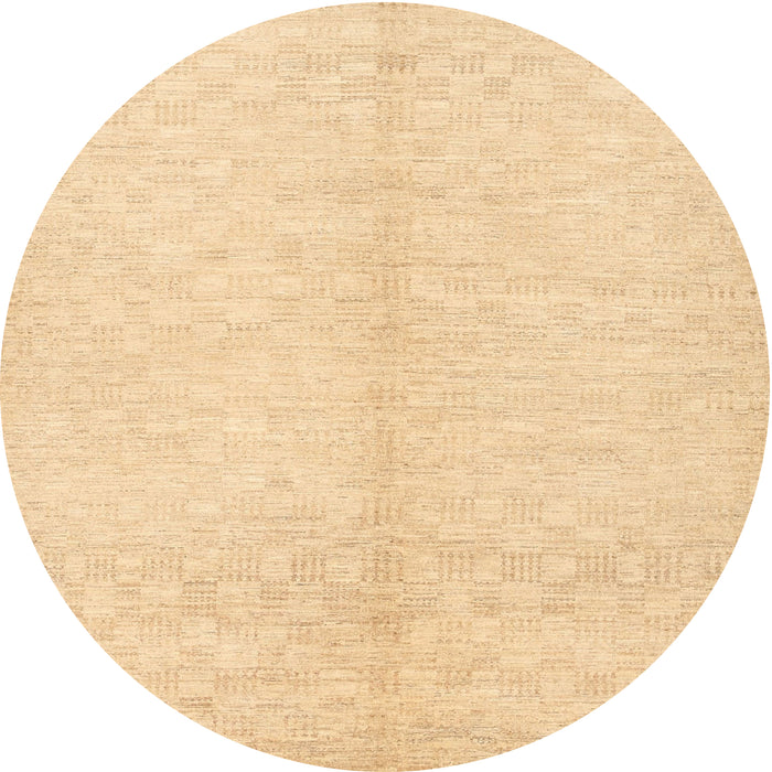 Round Contemporary Brown Gold Solid Rug, con377