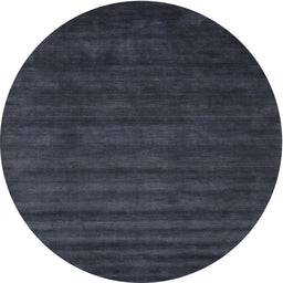 Round Contemporary Dark Slate Blue Modern Rug, con37