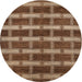 Round Machine Washable Contemporary Orange Brown Rug, wshcon381