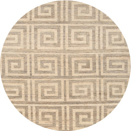 Round Contemporary Camel Brown Modern Rug, con383