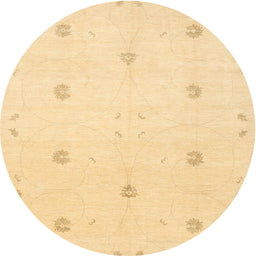 Round Machine Washable Contemporary Chrome Gold Yellow Rug, wshcon384