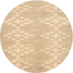 Round Contemporary Brown Gold Solid Rug, con385