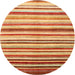 Round Machine Washable Contemporary Fire Red Rug, wshcon386