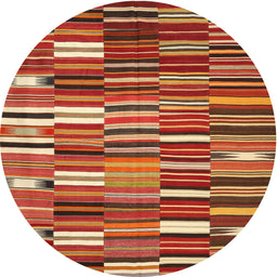 Round Machine Washable Contemporary Peru Brown Rug, wshcon395