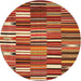 Round Machine Washable Contemporary Peru Brown Rug, wshcon395